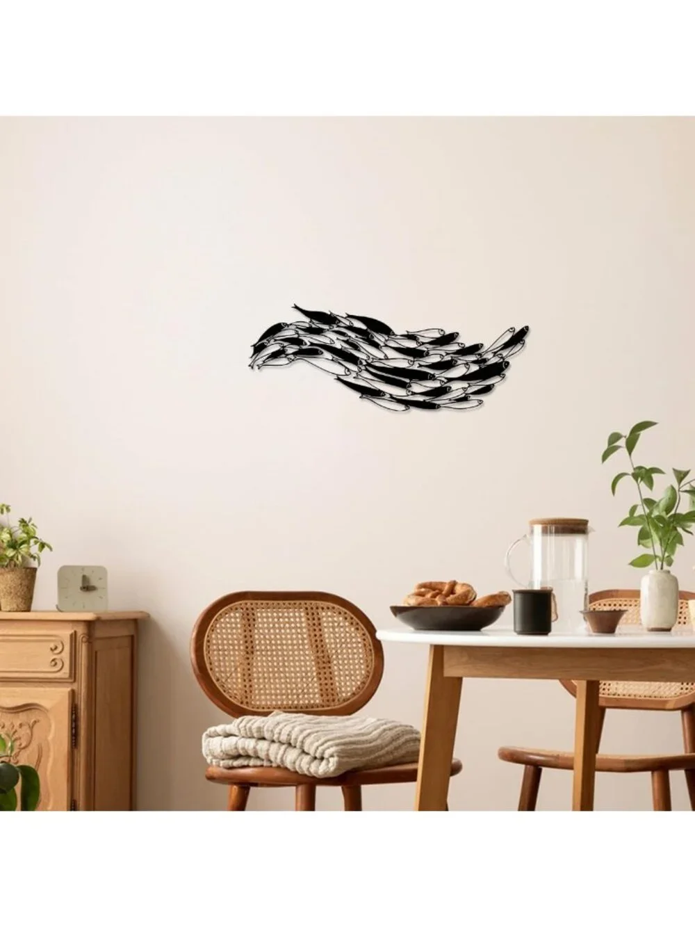 Metal Fish Sculpture Set - Ocean Wall Art | Rust-Resistant Coastal Decor for